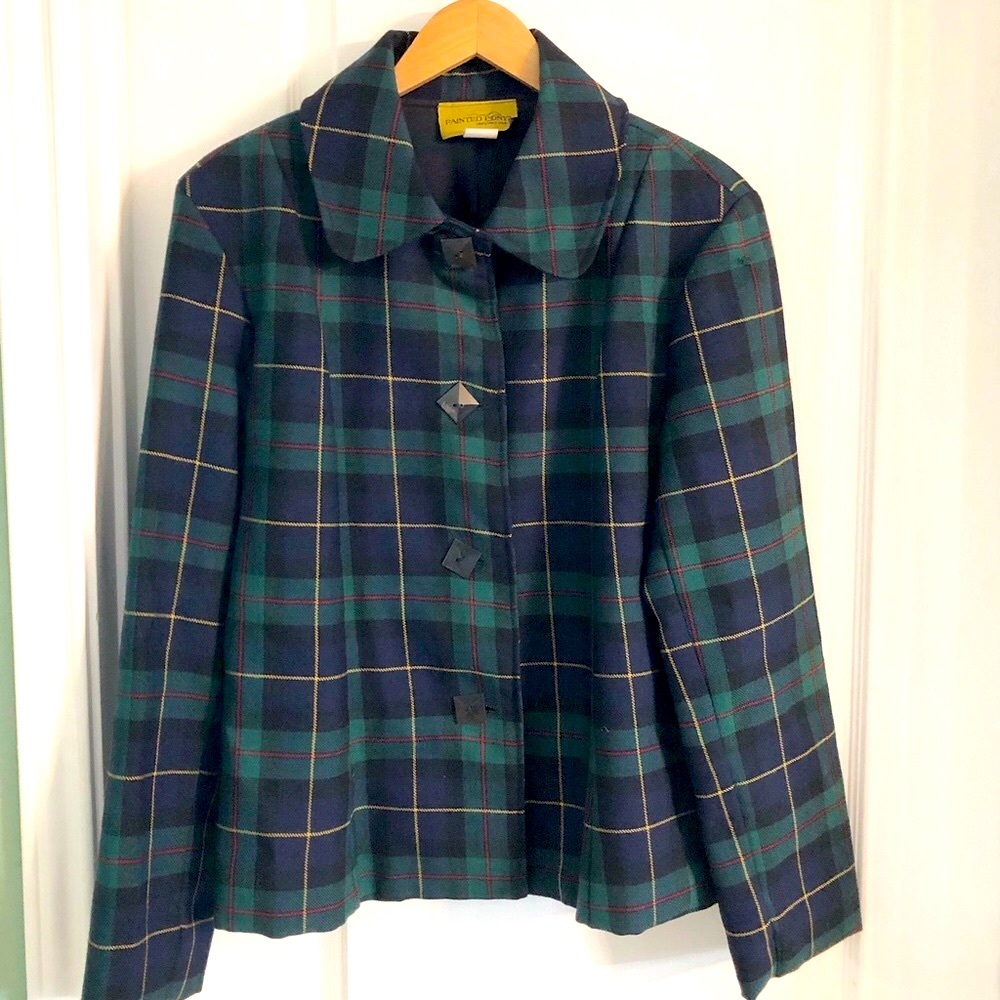 Vintage Painted Pony Wool Tartan Blazer